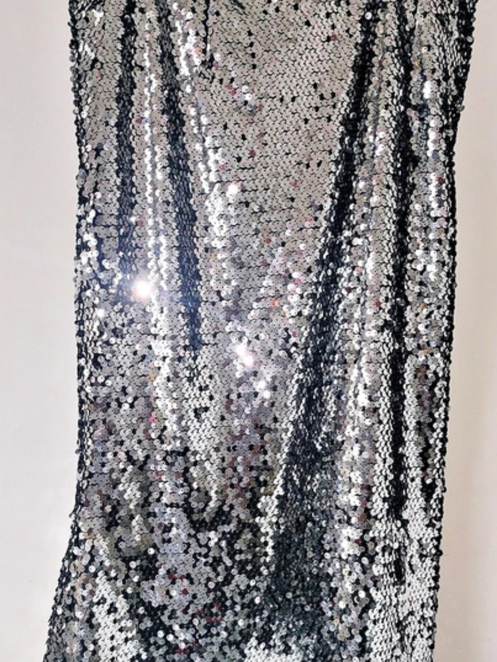 Silver & Black Sequin Mini Dress